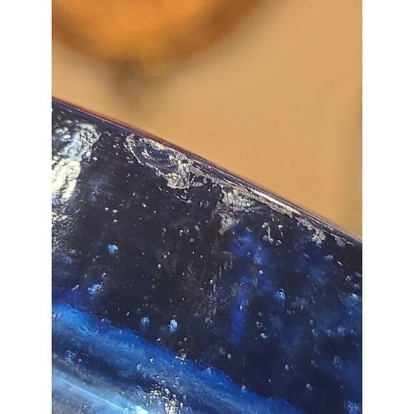 Fire and Light Cobalt BLUE Recycled Glass Tumbler 12oz. Art Glass EUC *Flaw Read - Picture 15 of 16